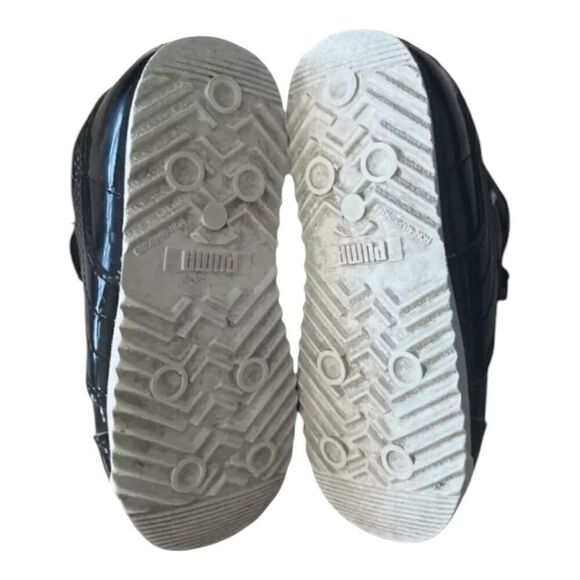 Puma Roma Toddler Black Patent Leather Shoes Size 8C Low-Top Lace Up Sneakers - Picture 9 of 12